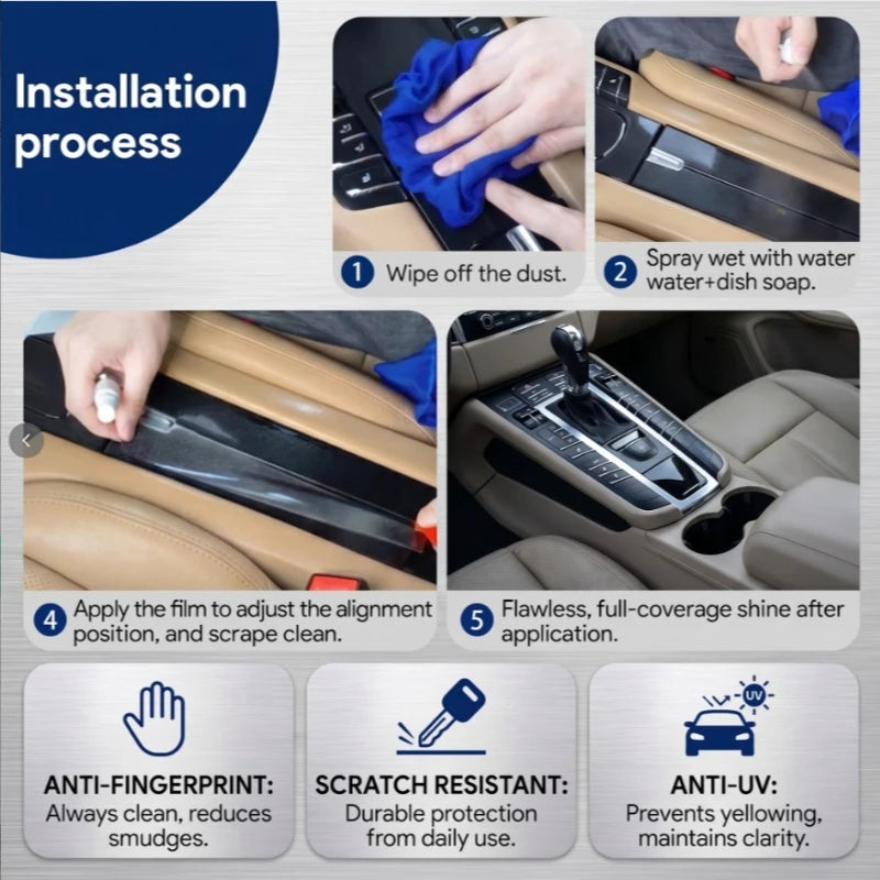 For Ford Mondeo 2022-2023 Car TPU Transparent Gear Panel GPS Center Console Protection Film Anti-Scratch Interior Accessories