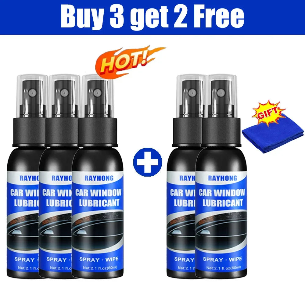 60ml Car Window Lubricant Lift Glass Sunroof Track Car Doors Sealing Strip Rubber Eliminating Abnormal Noises Lubrication Spray