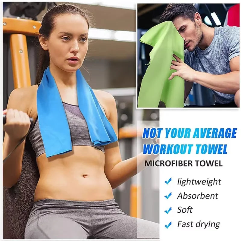 Microfiber Quick Dry Gym Towel Silver ION OdorFree Absorbent Fiber Fast Drying Workout Gear for Body Sweat Working Out