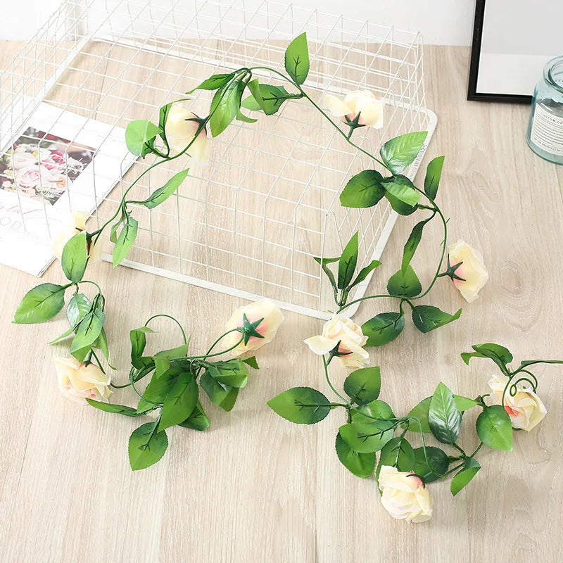 7ft 2m Flower String Artificial Wisteria Vine Garland Plants Foliage Outdoor Home Trailing Flower Fake Flower Hanging Wall Decor