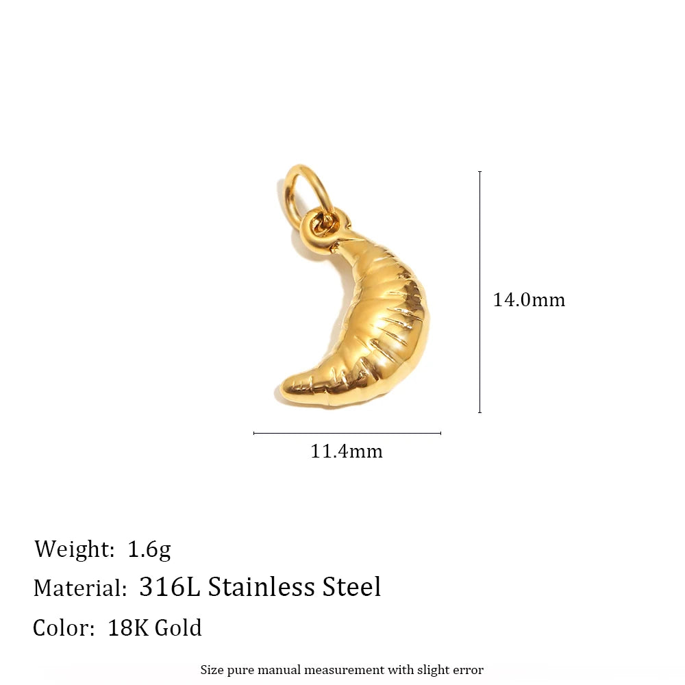 E.B.belle Summer Food Ice Cream Cake French Fries 18K Gold Plated Pendant Charms For Jewelry Making DIY Jewelry Accessories