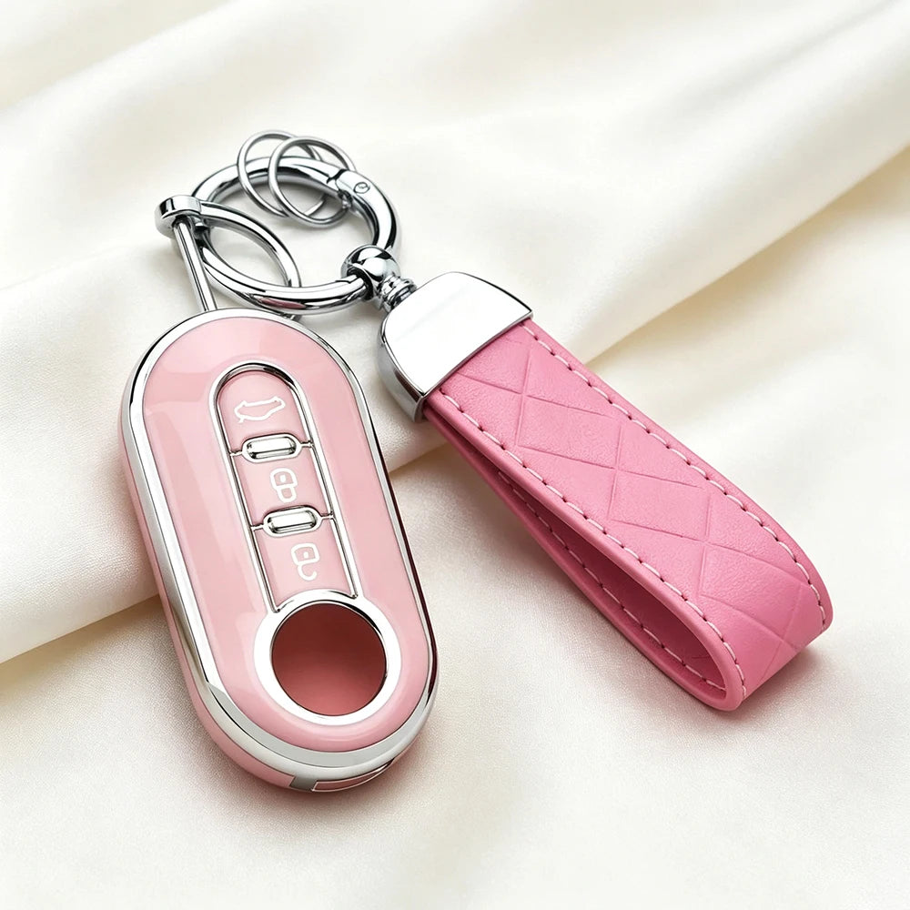 TPU Remote Car Key Shell Case for Fiat 500 Panda Punto Bravo Ducato Peugeot Boxer Citroen Jumper Auto Accessories