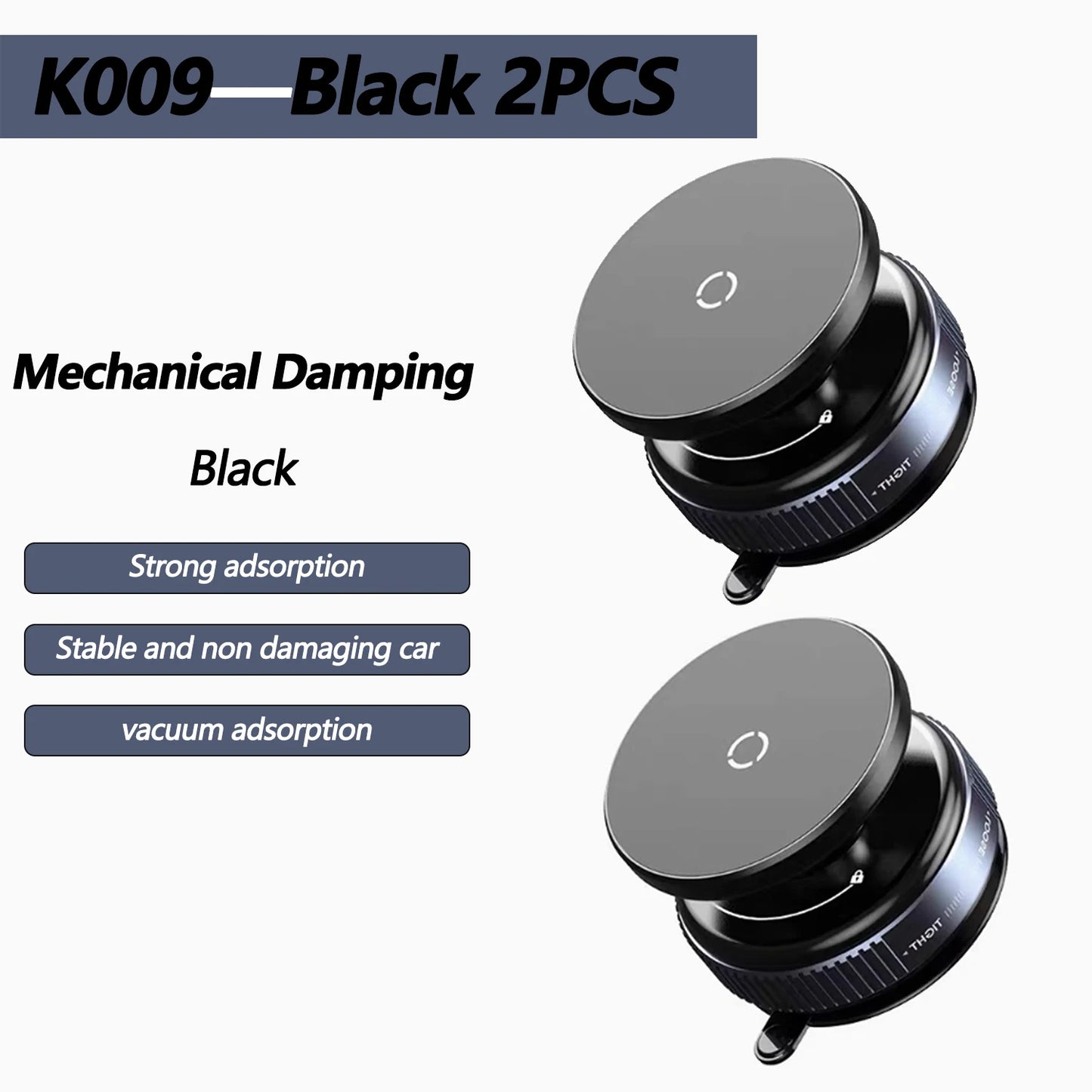 K007/K009 Strong Magnetic Car Phone Holder Foldable Design 360° Adjustable Vacuum Mount for Car/Desk/Bathroom/Universal Use