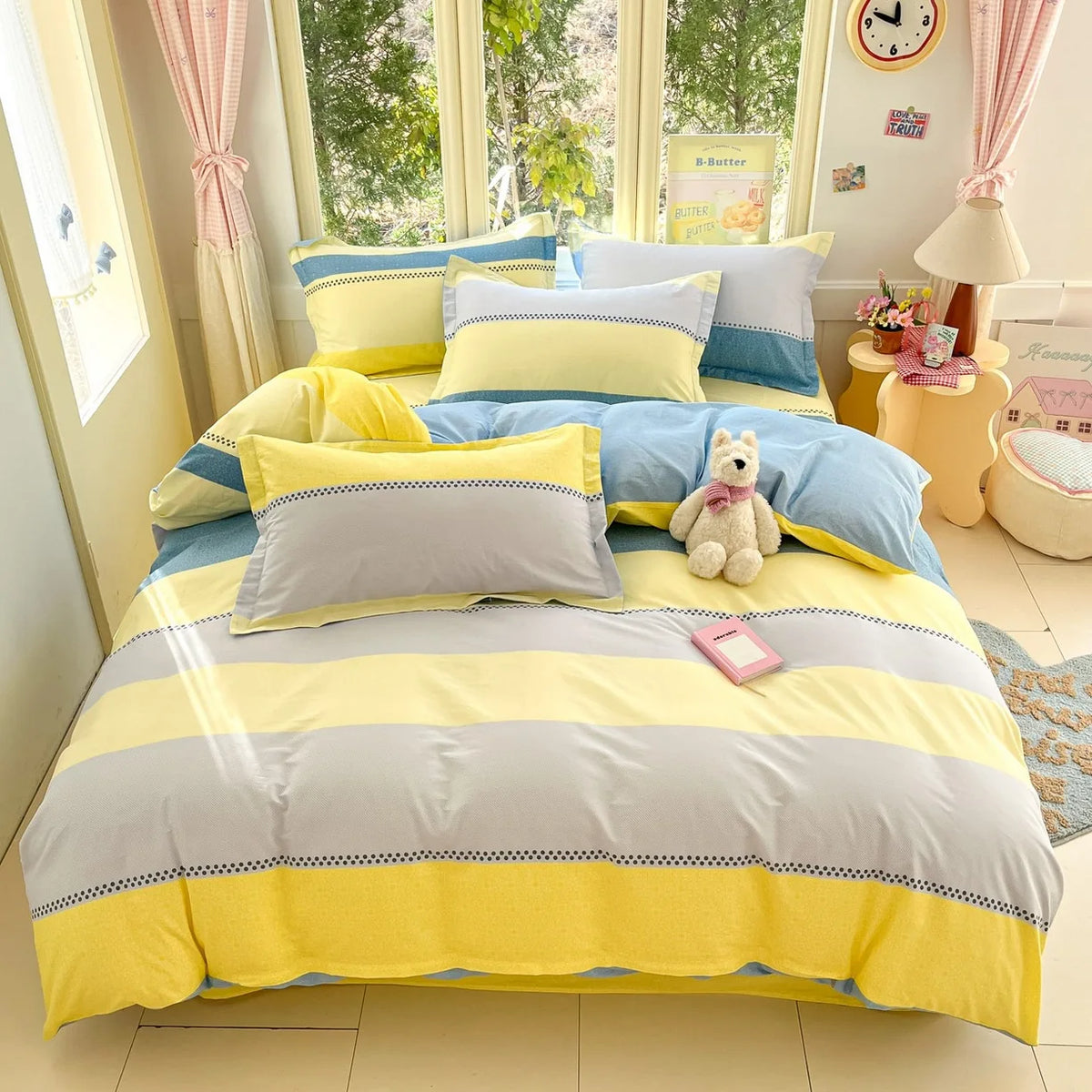 High Quality 100% Cotton Floral Duvet Cover Set Soft Breathable Queen King Bedding Set with Quilt Cover Fitted Sheet Pillowcases