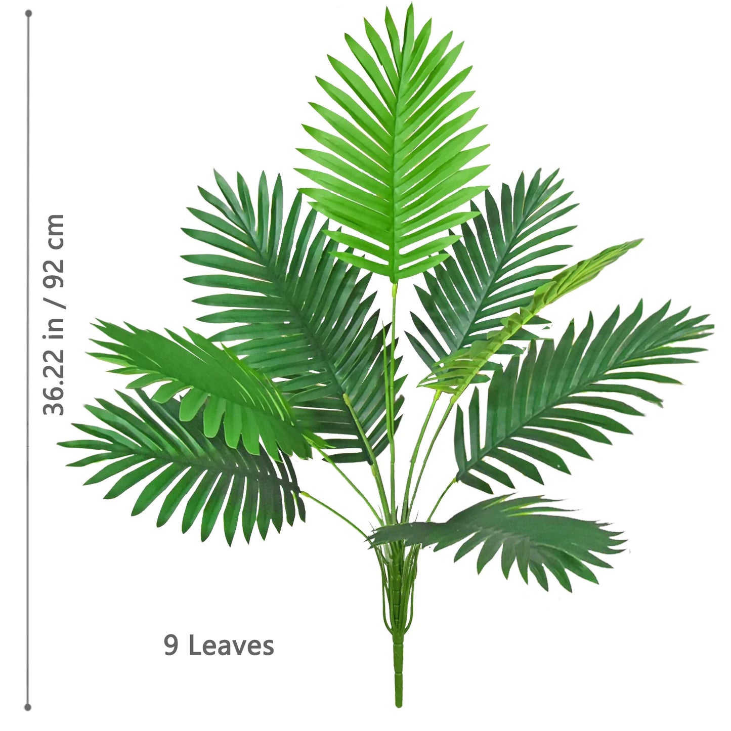 52-145cm  Artificial Palm Tree Tropical Fake Plant Green Plastic Palm Leaf Branches Suitable for Home Garden Decoration