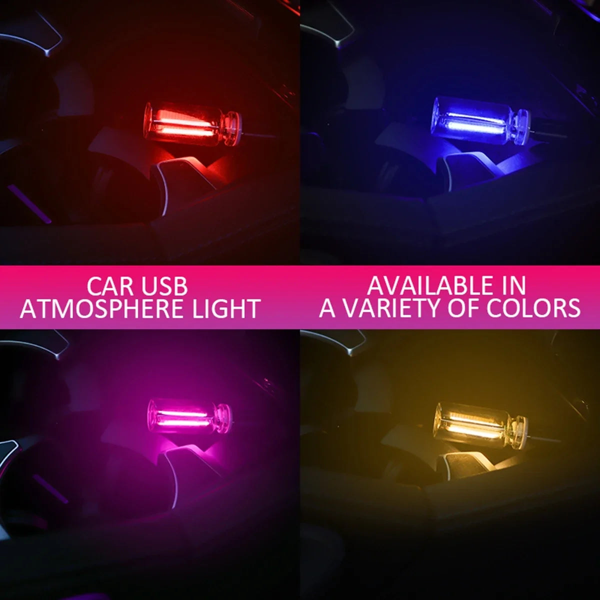 Car USB Night Light Glass Bottle Light Touch Adjustable LED USB Lamp Dimmable Portable Mini Glass Bottle Night Lamp USB