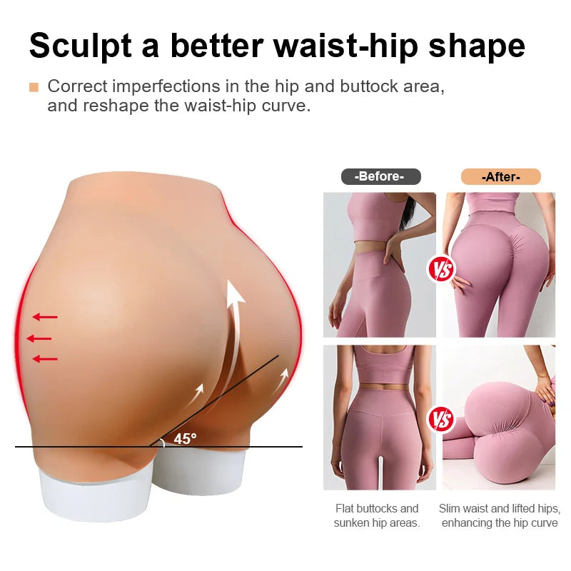 Silicone Fake Big Hips And Buttocks Thickness Pad For Women Realistic Sexy Butt Enhancement Padding Panties Shapewear