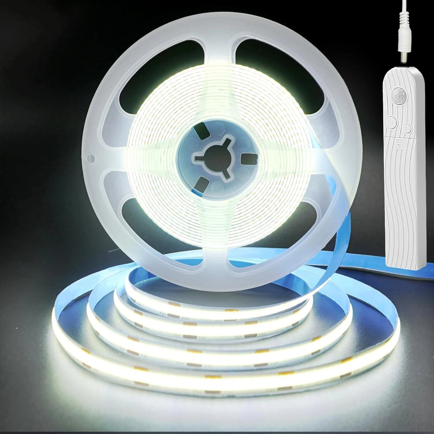5V LED COB Light Strip with Motion Sensor Powered by Battery Or USB Cable for Cabinet Wardrobe Liner Lighting