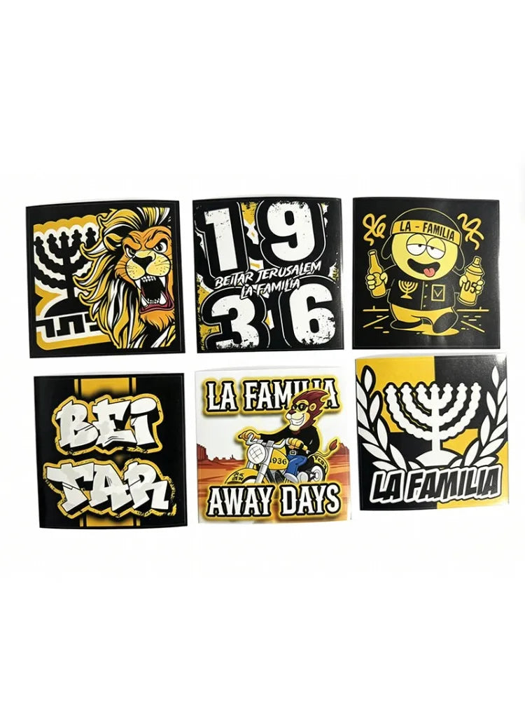 La Familia LF2005 Beitar 9x9cm Decoration Stickers for Bag Cup Wall Fridge - Set of 6 Adhesive Decals