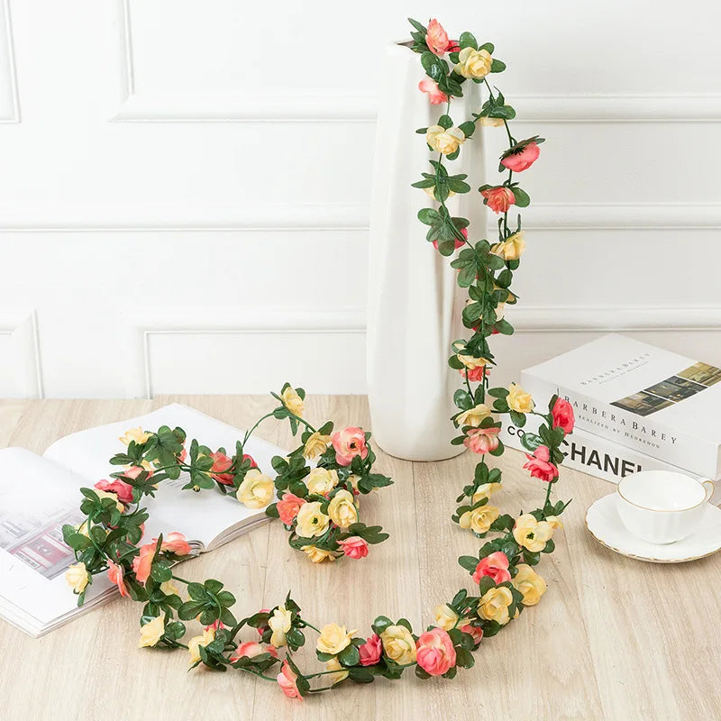 7ft 2m Flower String Artificial Wisteria Vine Garland Plants Foliage Outdoor Home Trailing Flower Fake Flower Hanging Wall Decor