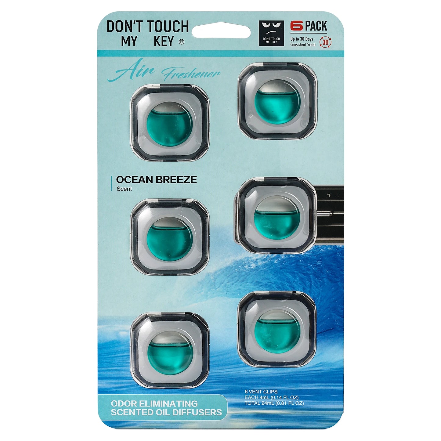 24ml 0.81 oz 6 Pack Essential Oil Diffuser Scent Fragrance Air Vent Clip Freshener Aromatherapy For Car Air Conditioning Outlet