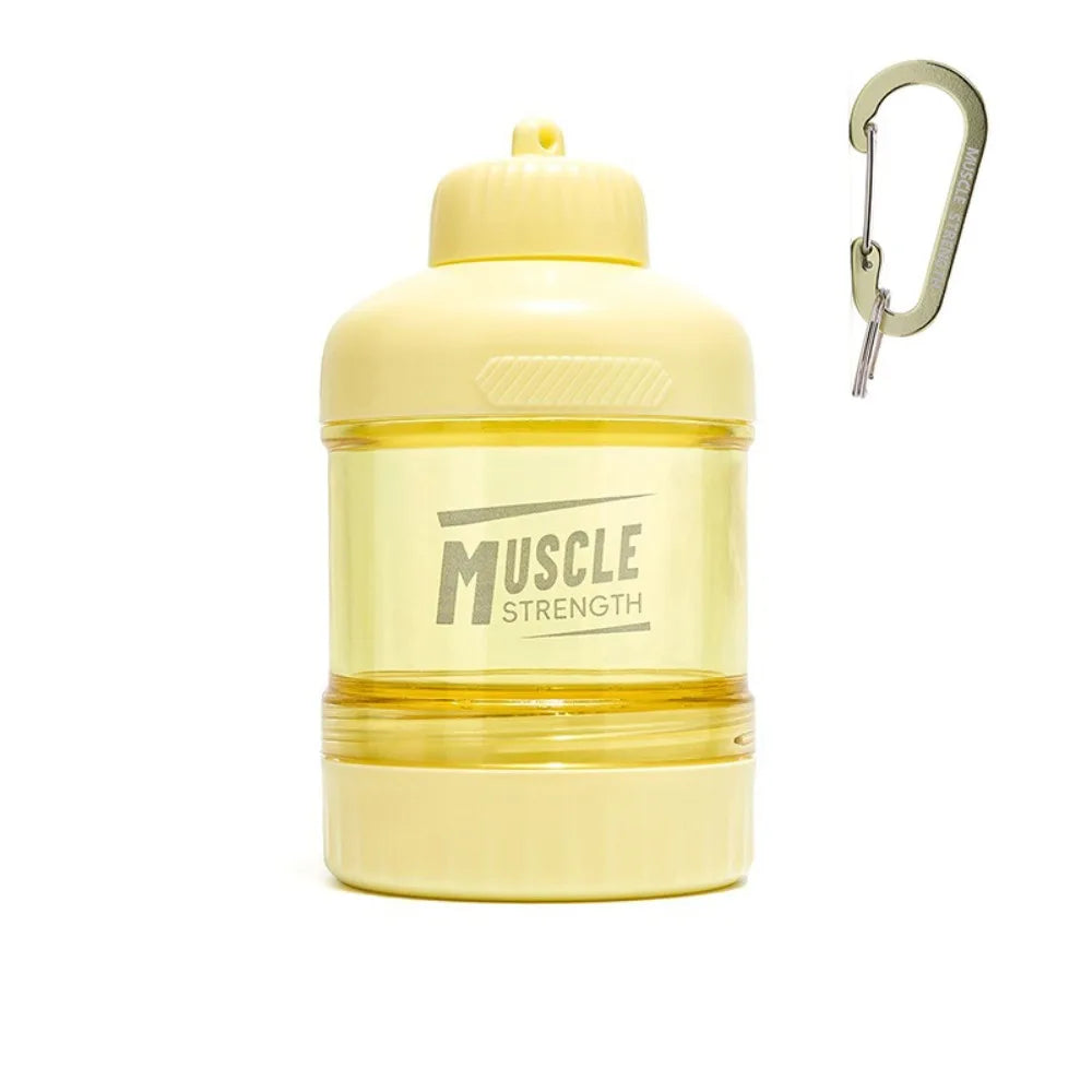 1/2/3 Layer Protein Powder Box Portable Plastic Medicine Box Durable with Mountaineering Buckle Funnel Fitness Supplement Bottle
