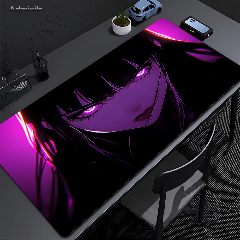 XXL Mouse Pad PC Purple Anime Girl Gamer Mousepad Laptop Computer Keyboard Accessories Mouse Mat Rug Extended Desk Mats 50x100cm