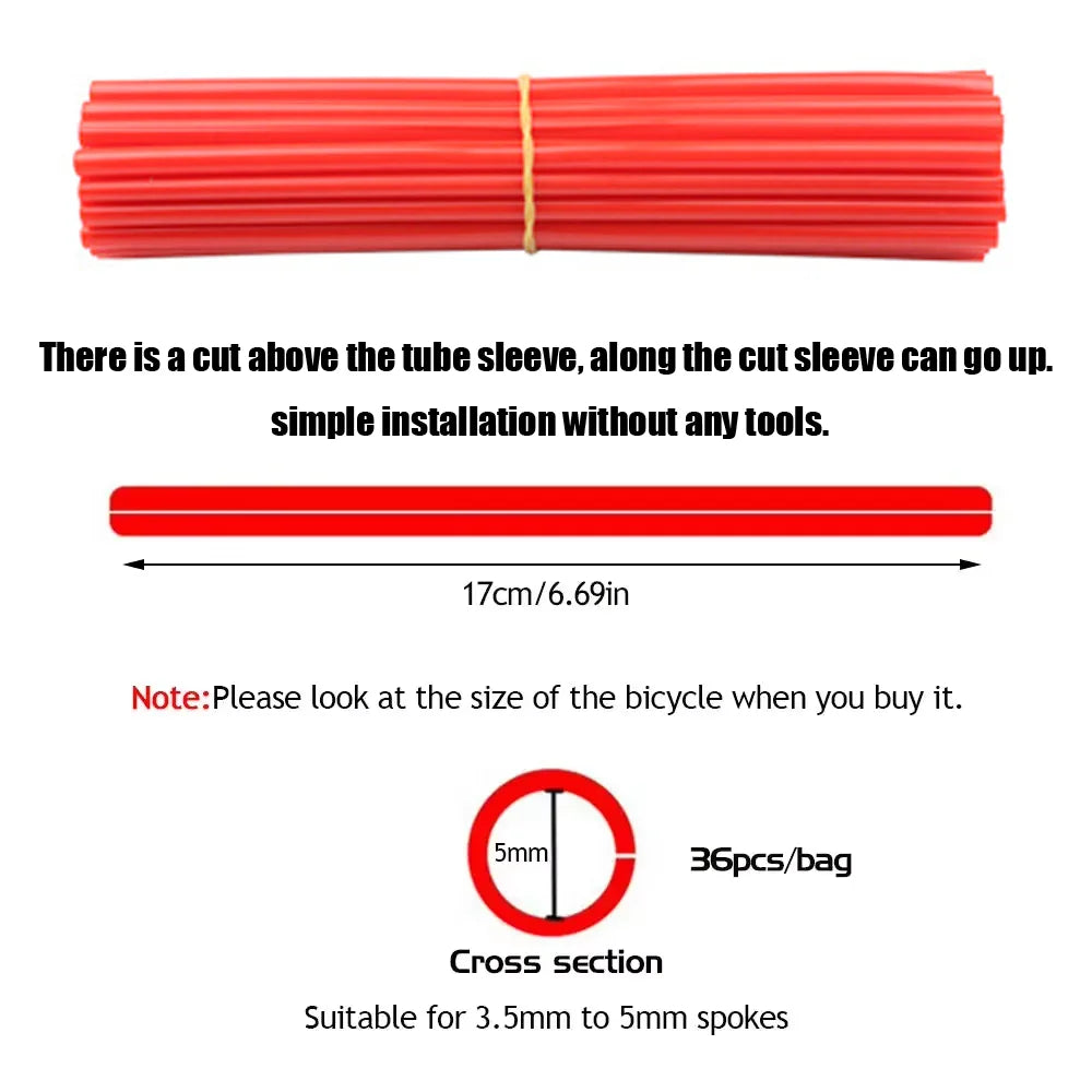 36 Pcs Motocross Accessories Wheel Spoked Protector Motorcycle Tuning For KTM Honda Yamaha Suzuki 17CM Universal Cool Dirt Bike