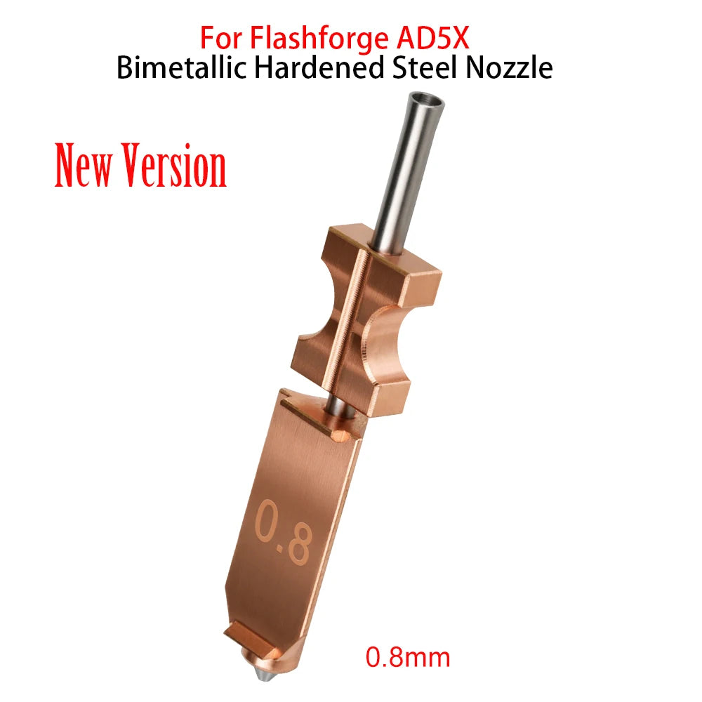 Bimetallic Nozzle For Flashforge AD5X New Upgraded Hardened Steel Hotend Nozzles 0.25/0.4/0.6/0.8mm 3D Printer Replacement Parts