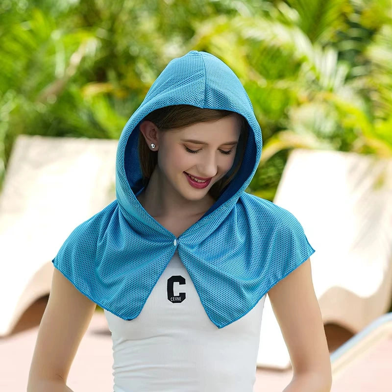 Cooling Hoodie Towel - UV Protection, Quick Drying, Perfect for Sports, Camping, Workouts, Cycling, Golf, Running, Hiking, and F