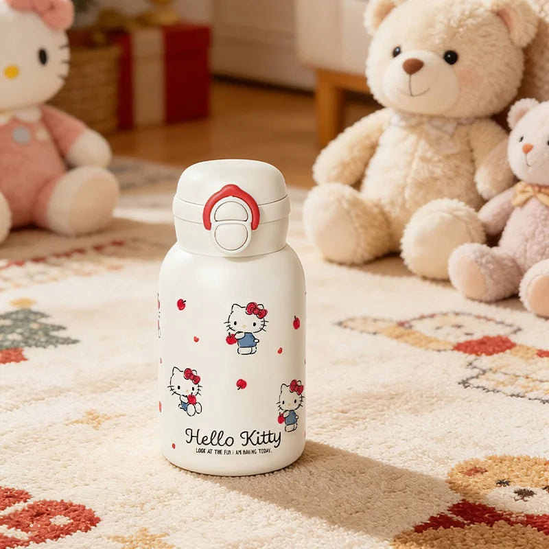 X&W Cartoon Insulated Cup HelloKitty Red Apple Series Thermal Mug Keep Hot＆Cold Water Cup Portable Outdoor Travel/Camp Drinkware