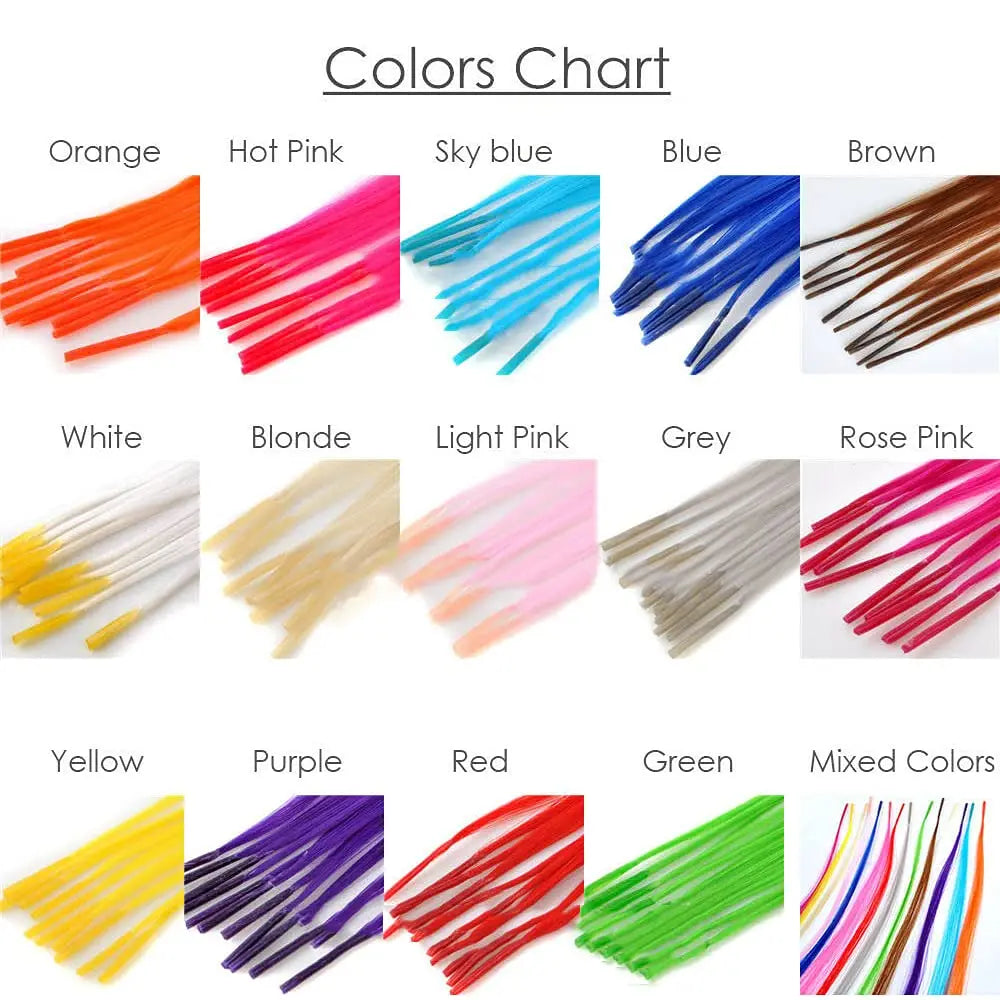 50 Pcs Hair Feathers with Hair Extension Tools,Long Straight Synthetic Hair Feather Extensions Kit with Beads for Women Girls