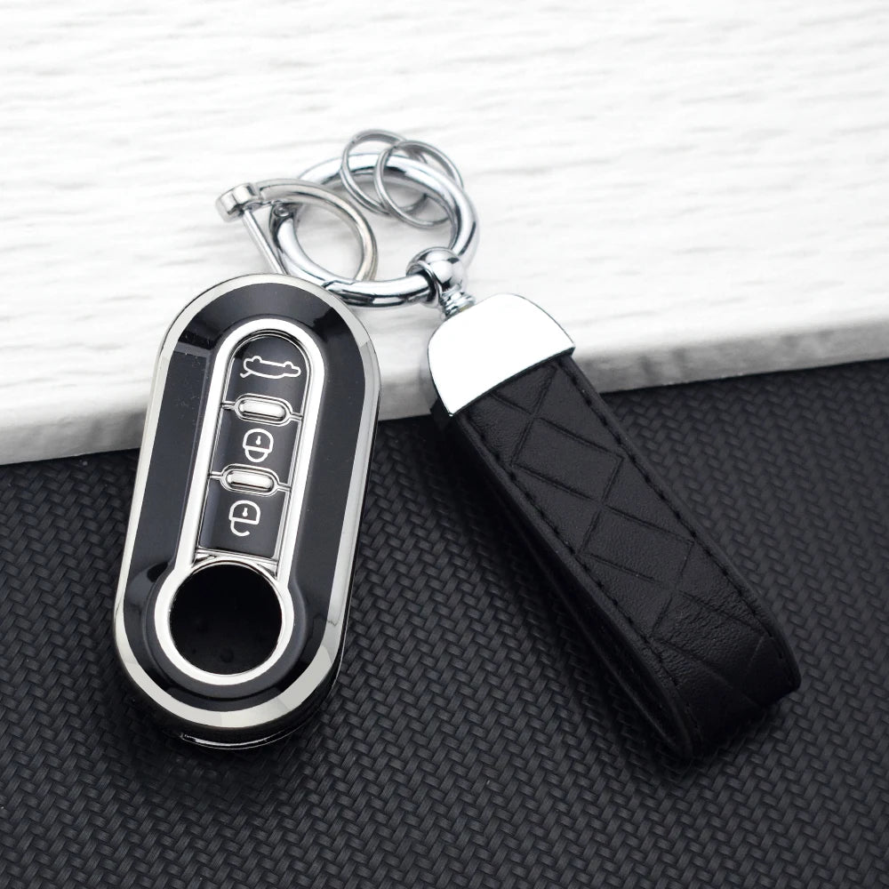 TPU Remote Car Key Shell Case for Fiat 500 Panda Punto Bravo Ducato Peugeot Boxer Citroen Jumper Auto Accessories