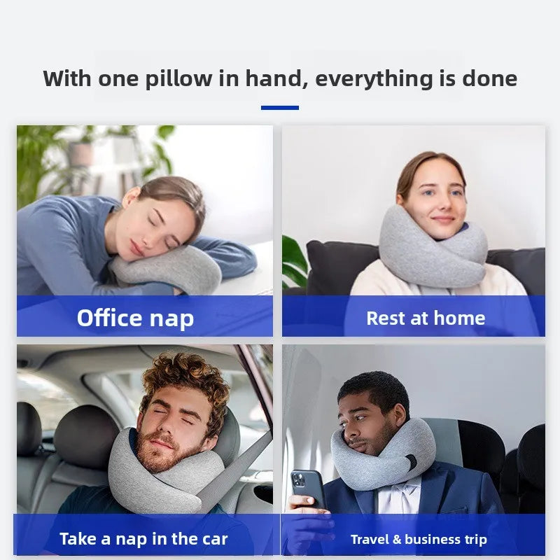 C0Q Travel Neck Pillow 360 Degree Support for Office Nap Airplane Flight Comfortable Portable U Shape Neck Rest