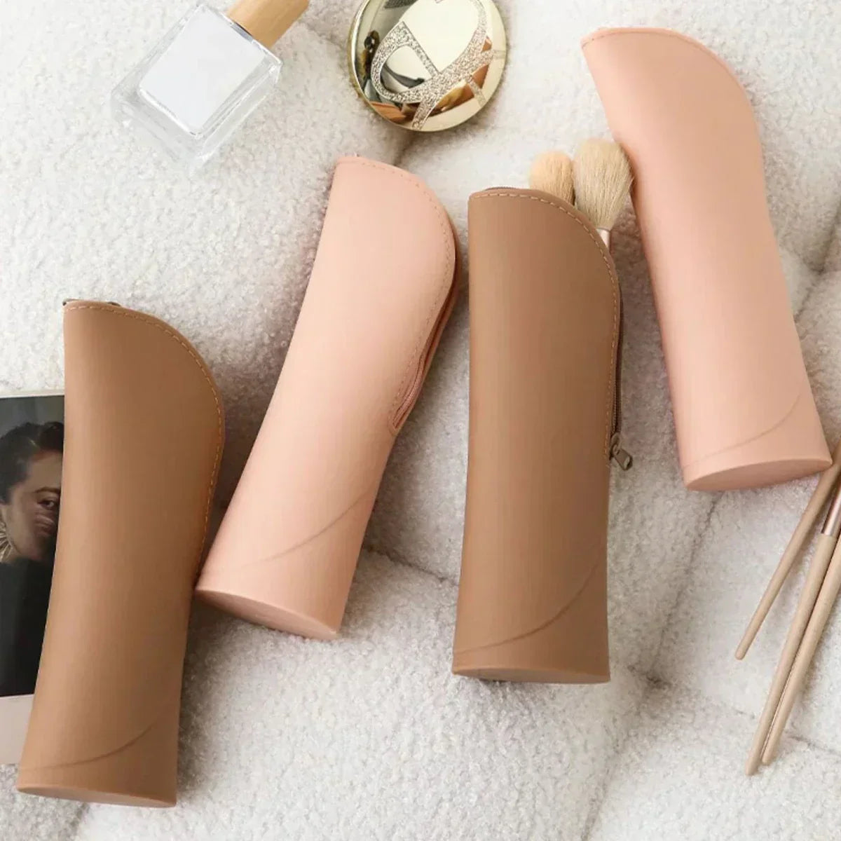 Silicone Vertical Makeup Brush Bag