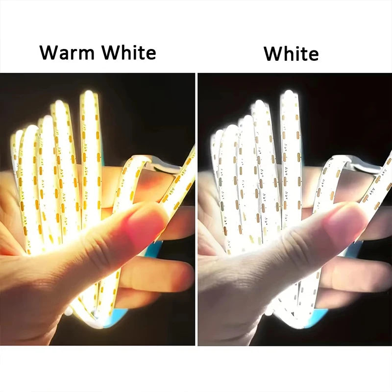 5V LED COB Light Strip with Motion Sensor Powered by Battery Or USB Cable for Cabinet Wardrobe Liner Lighting