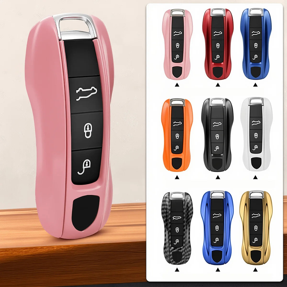 For Porsche Panamera Carrera Macan Boxster Cayman Cayenne Taycan 911 970 981 991 Car Smart Remote Key Case Fob Covers Set Shell