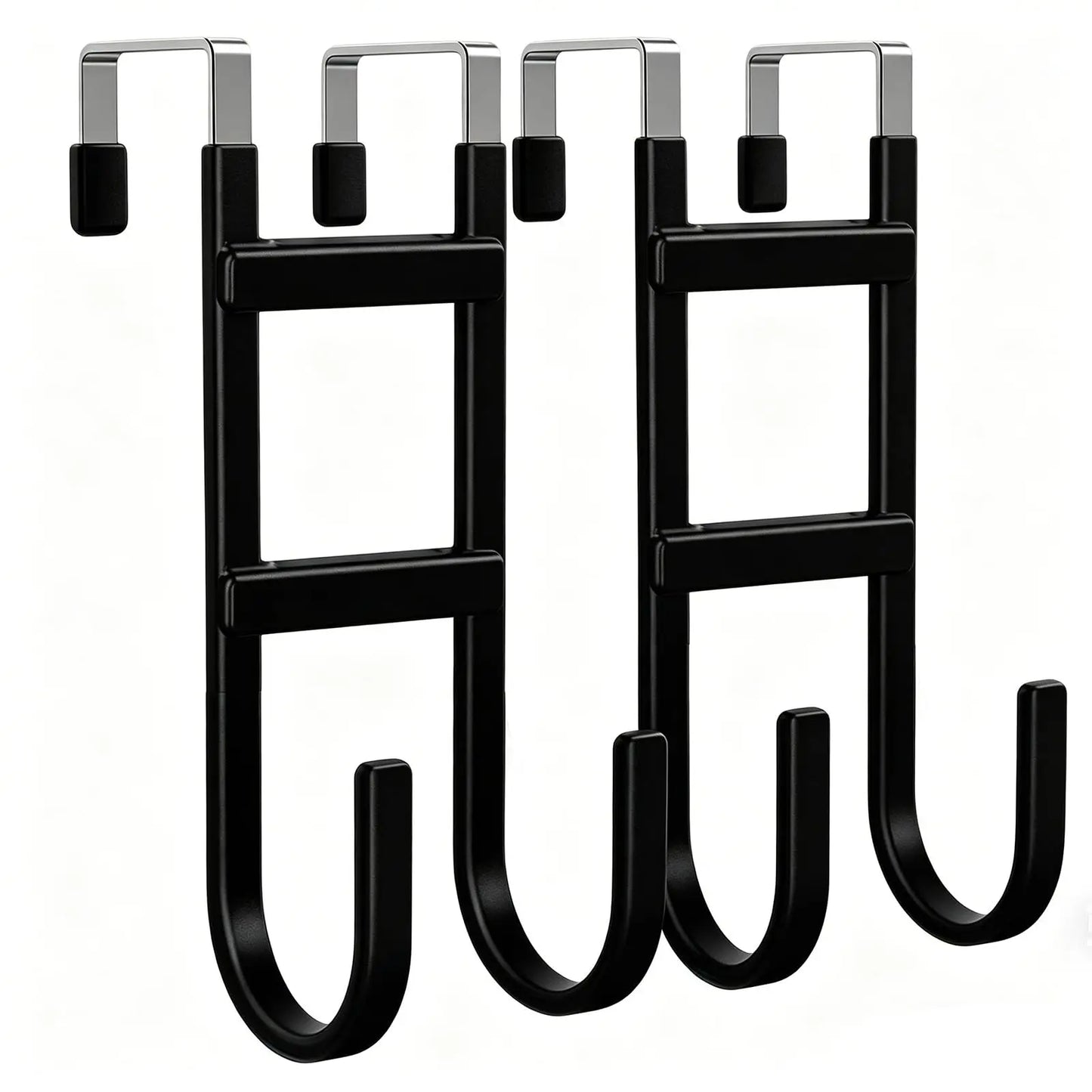 Over-the-Door Hooks, 2 Pack Heavy Duty Anti-Scratch Rubber Hooks,Space Saving Organizer for Coat, Towel, Bag, Bathroom, Bedroom