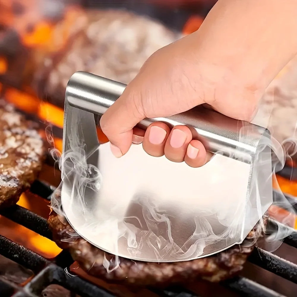 Hamburger Press Stainless Steel Smash Burger Press Patties Meat Masher Circular Meat Press Mold for Deli Meats Kitchen Gadgets