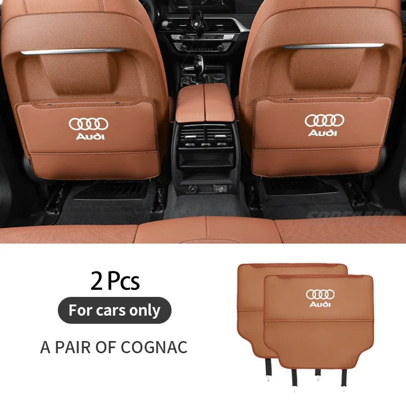 For Audi A3 A4 A5 A6 A7 A8 RS3 RS4 RS5 RS6 S3 S4 S5 Q3 Q5 Q7 Q8 Car Seat Back Storage Bag Rear Backrest Protection Anti-kick Pad