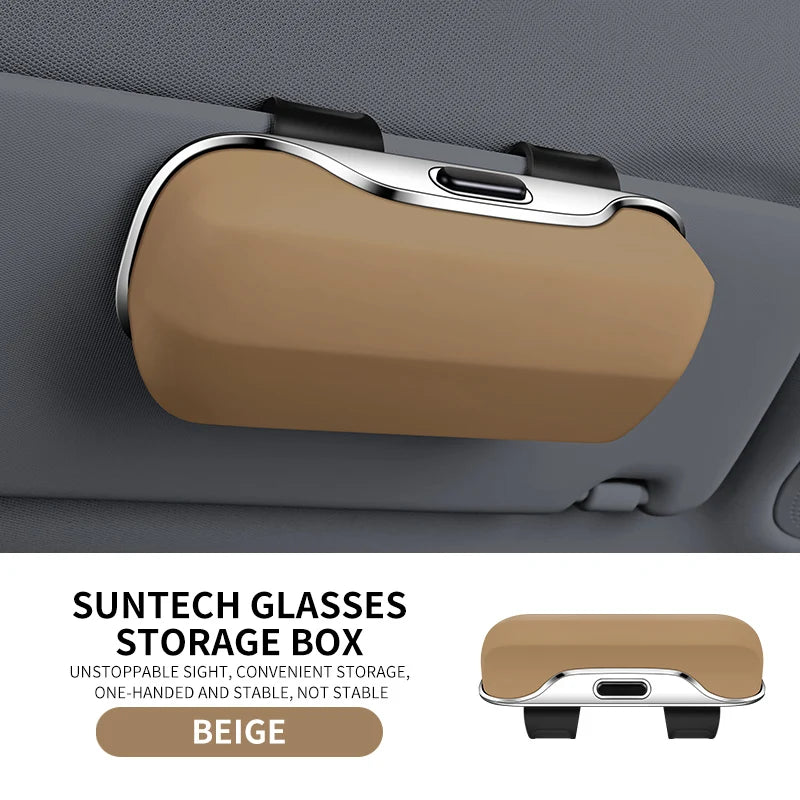 Multifunction Car Glasses Box Portable Car Sunglasses Holder Car Driving Glasses Holder Eyeglass Case Sun Visor For Model Y BMW