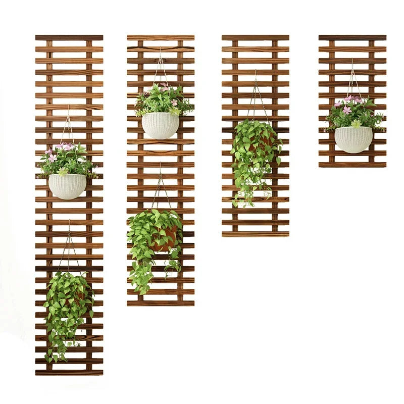 Anti-corrosion Flower Shelf Solid Wood Indoor Hanging Wall Balcony Decoration Layout Living Room Potted Plant shelevs Furniture