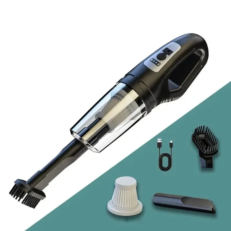 Portable Cordless Car Vacuum USB Recharge Handheld Vacuum Powerful Suction Cleaner For Car Household Office Pet Hair Cleaning