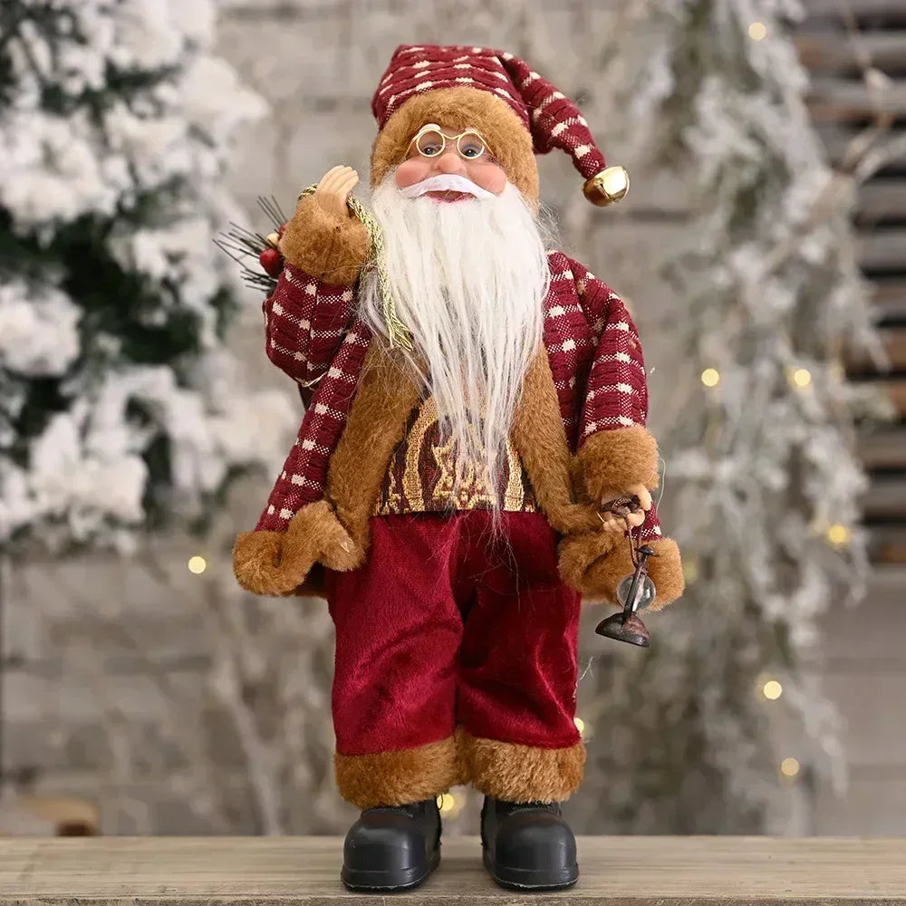 1~4PCS 2026 Christmas Decoration for Home Santa Claus Plush Doll 30cm Navidad Party Decor Xmas Ornaments New Year Gift