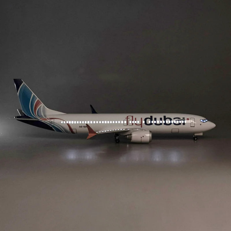 Diecast Souvenir Model 47CM B737 Airways Resin Dubai Airplane With Light Toys Airline Collection Gifts Plane Toys For Kids