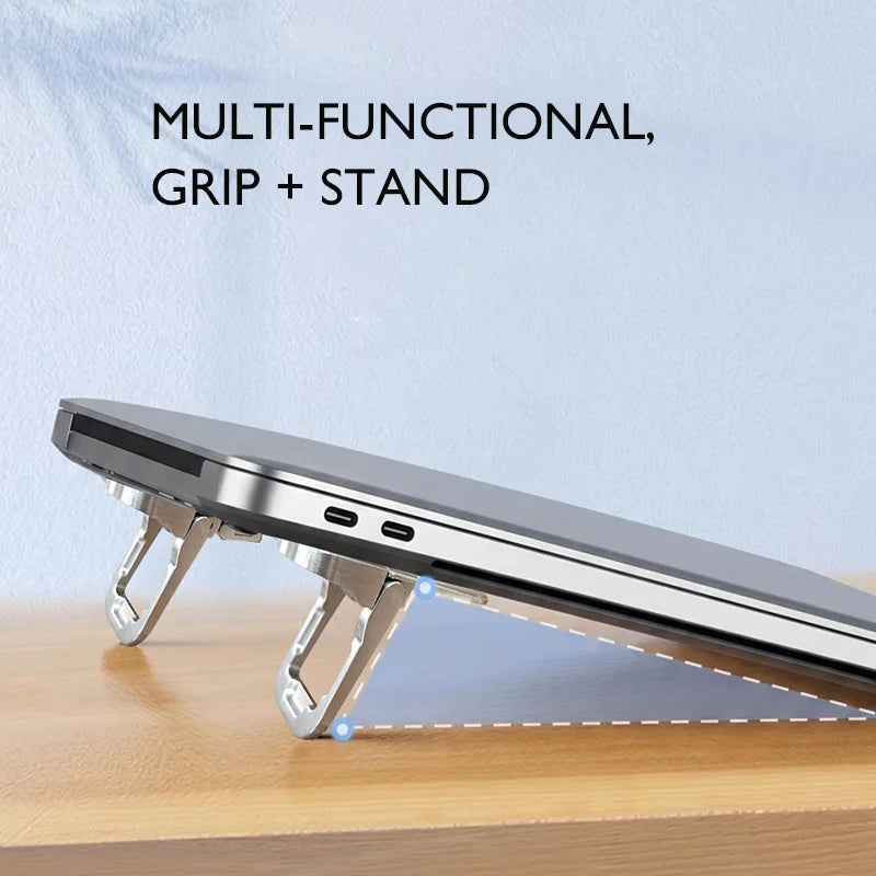 Lereach Mini Aluminum Laptop Stand 2 Adjustable Height Portable Foldable Notebook Riser Ergonomic Cooling Support