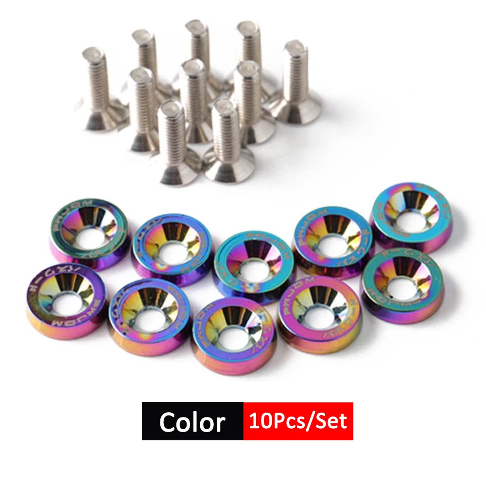 1Set Billet Aluminum Fender Bumper Washer Bolt Engine Bay Screw Dress Up Kit JDM M6x20mm Bolts  2026   NEW