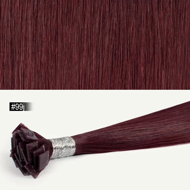 Straight Hair Flat Tip Hair Extensions K Tip Natural 100% Human Hair Fusion Extensions Set Keratin Prebonded Capsule Blonde Colo