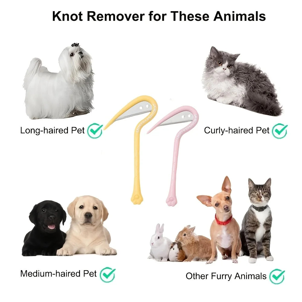 2PCS Random Color Pet Hair Removal Knotting Knife, Cat and Dog Universal Pet Knotting Comb, Cat and Dog Beauty Knife