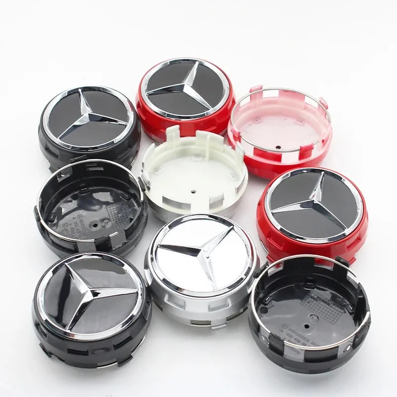 4Pcs 75mm Car Wheel Center Hub Caps Cover For Mercedes Benz Amg B/C/E/S Class A Class C200L GLC GLK CLA W163 W166 W221 Accessory