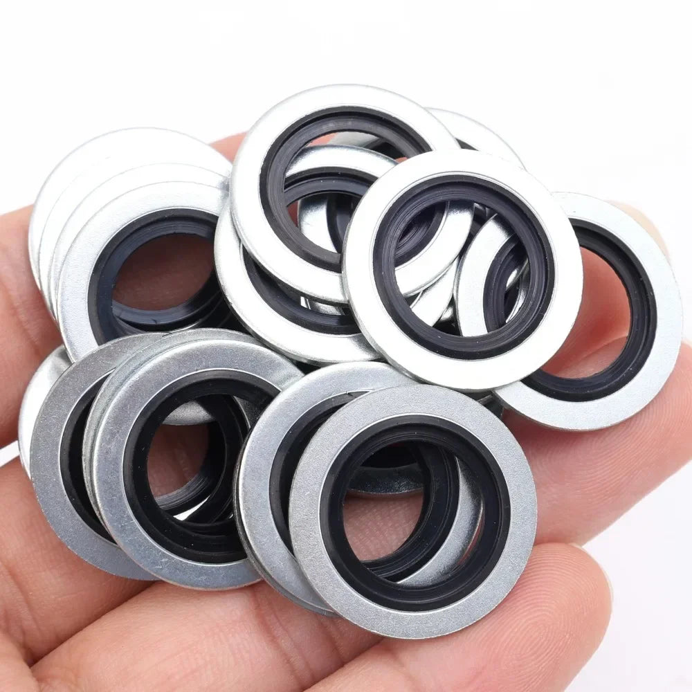 Car Oil Pan Drain Plug Aluminum Alloy Fluororubber Sealing Ring Gasket For Renault Bonded Seal Washer Car Accessories 110265505R