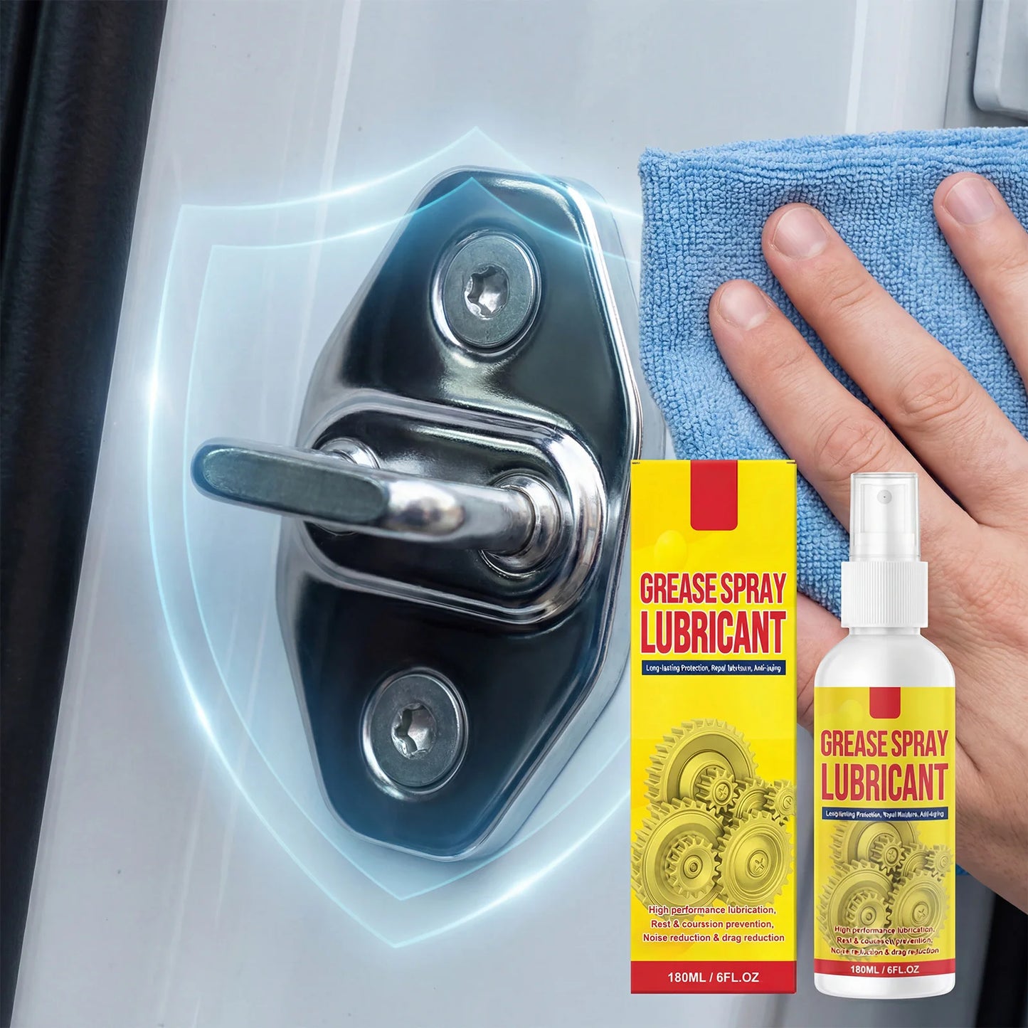 Versatile Iron Eraser Multi Purpose Anti-Rust Lubricant Spray 180ML Fast-Acting Lubricant Rust Dissolver for Car Wheels & Paint