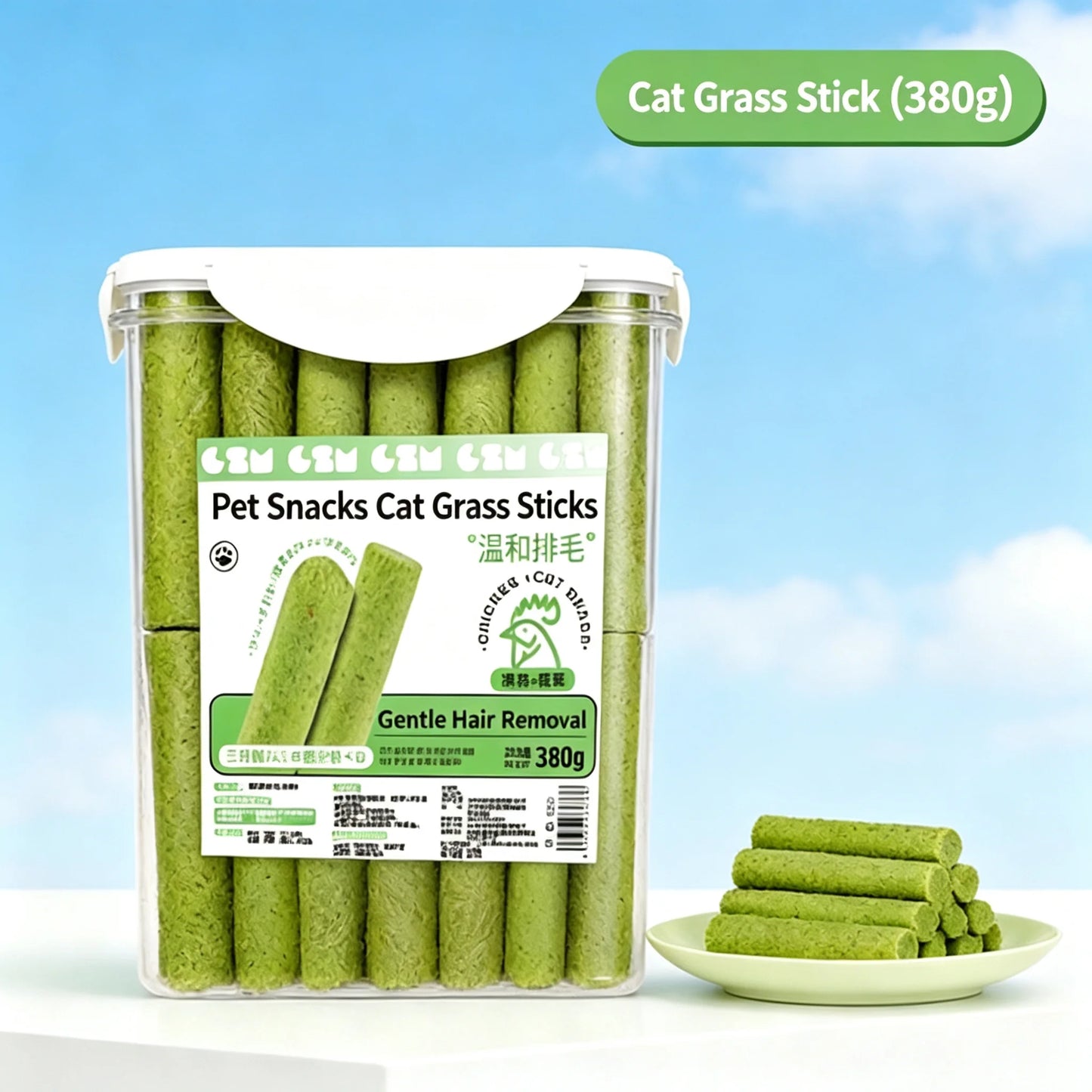 Cat Grass Teeth Grinding Chew Stick Pet Snacks Sticks For Hairball Teething Freeze Dried Catnip Pet Snack Sticks Digestion