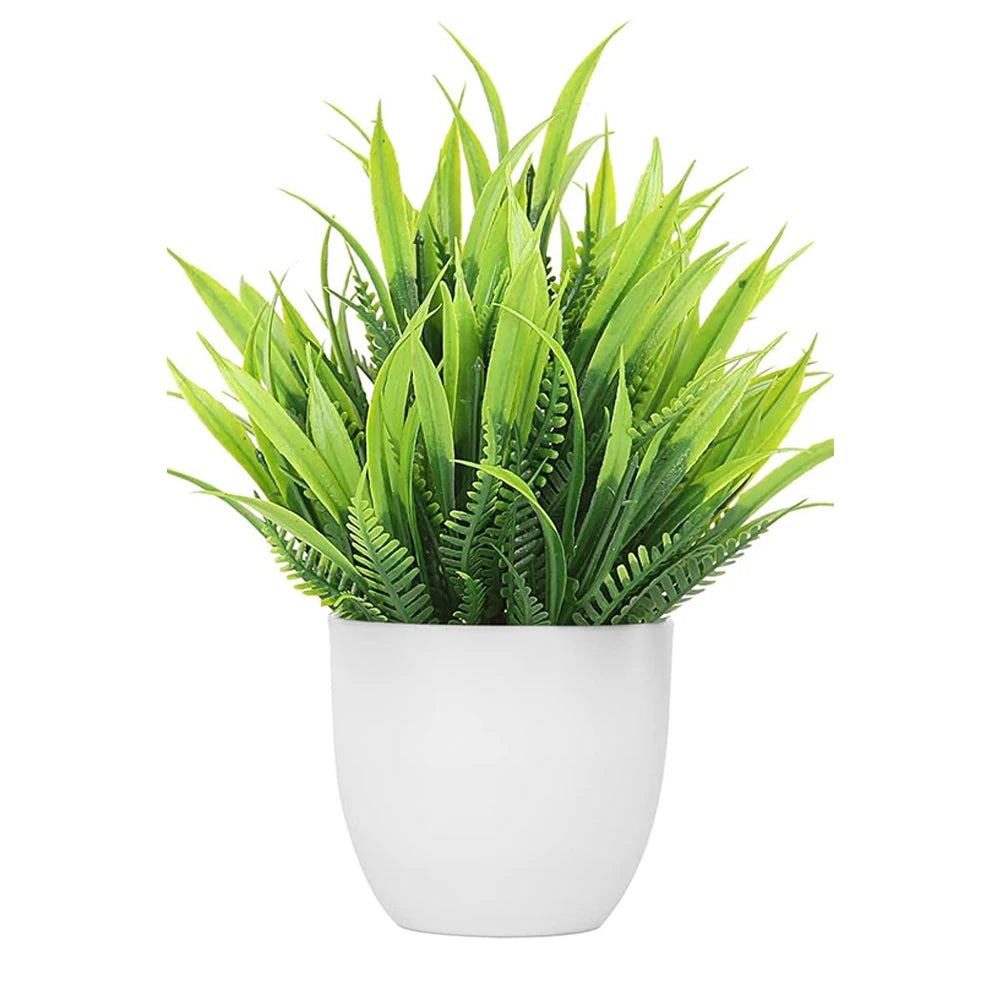 Plastic Artificial Bonsai Green Fake Plant Simulation Small Potted Lavender Eucalyptus Green Plant Home Office Table Decoration