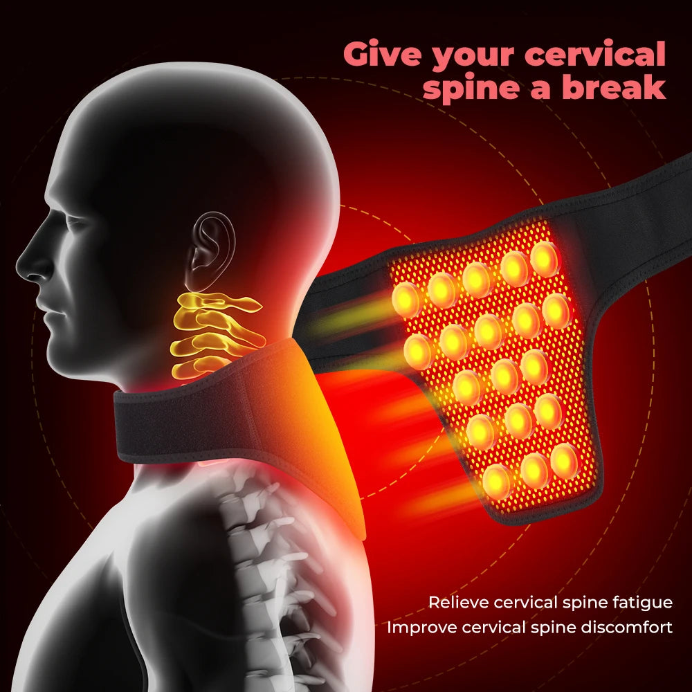 Tourmaline Self-heating Neck Brace 9/13/19 Magnets Stone Neck Care Cervical Spine Warming Brace Belt Relieve Discomfort