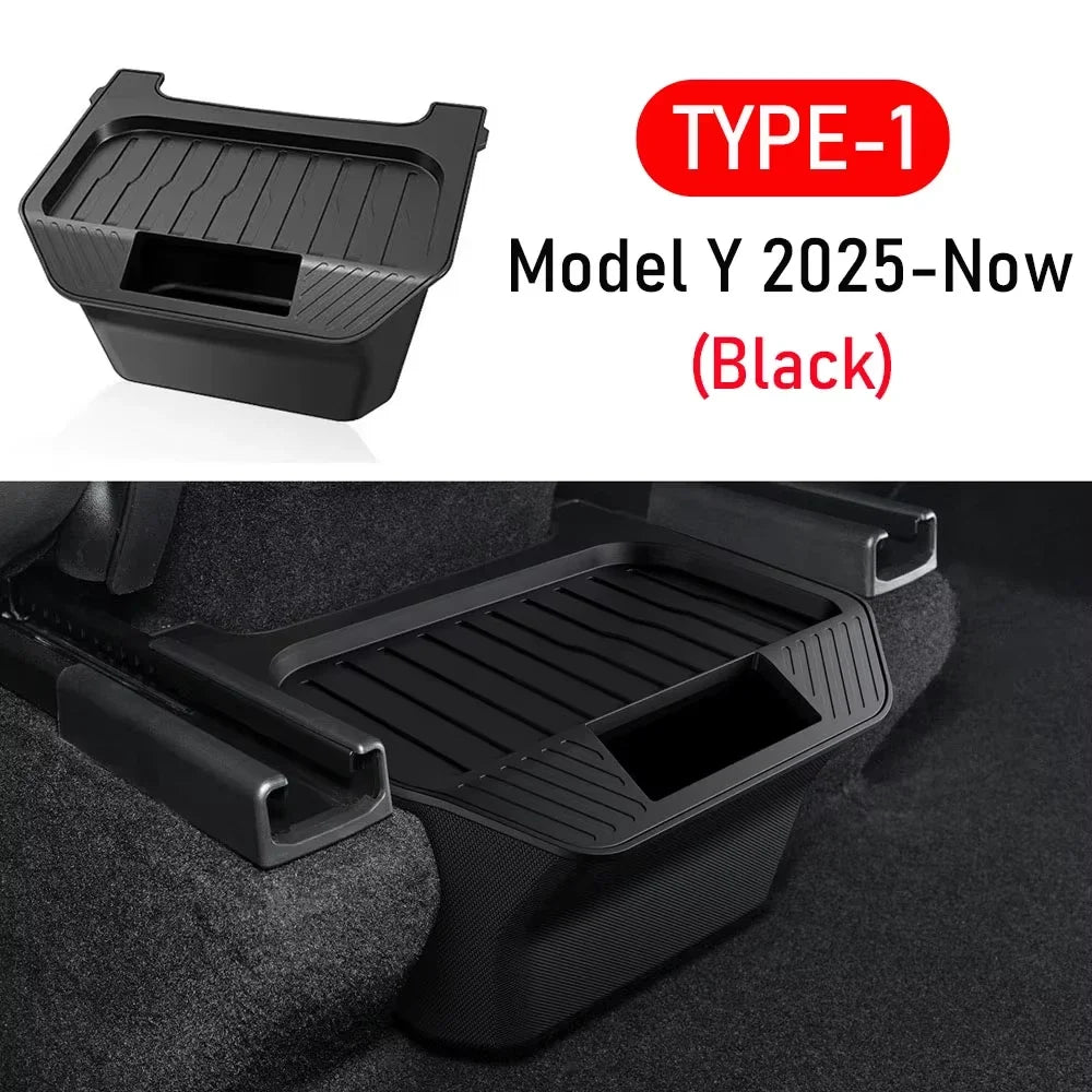 For Tesla Model Y 3 Highland Rear Seat Storage Box Center Console Bins Backseat Trash Can Garbage Bag Tray Accessories