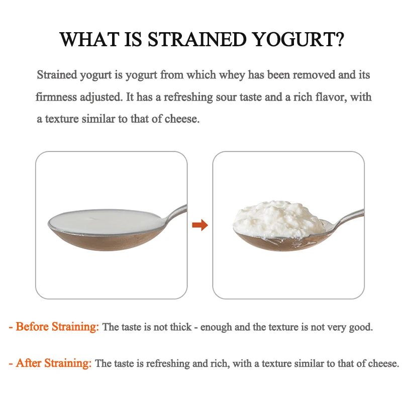 1100ml/1800ml Yogurt Filter Greek Yogurt Strainer Food Strainer Storage Container  Whey Separation Cheese Tools Kitchen Supplies
