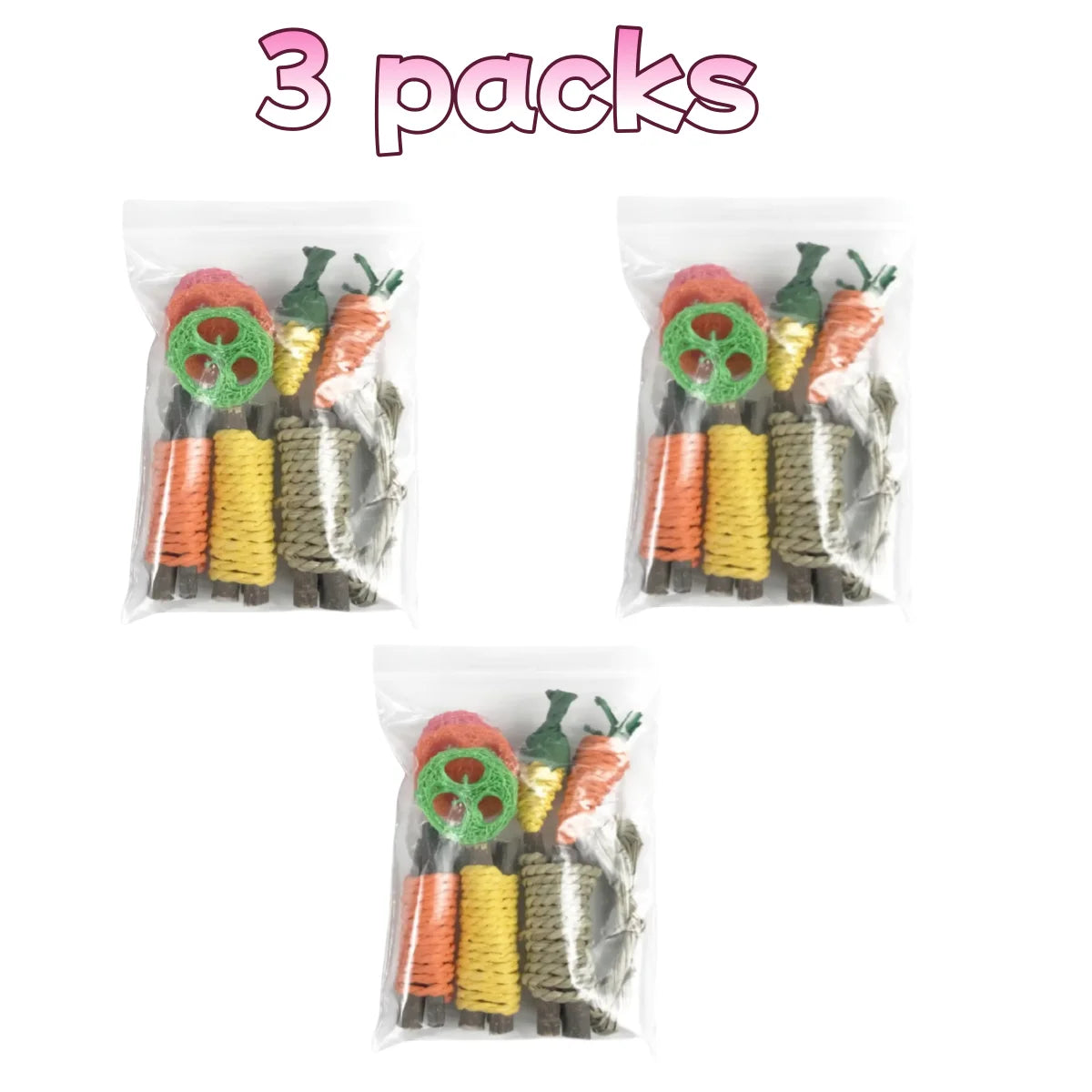 Pet Rabbit Guinea Pig Dragon Cat Fun Toy Hamster Rabbit Tooth Grinding Set Pet Tooth Grinding Snacks