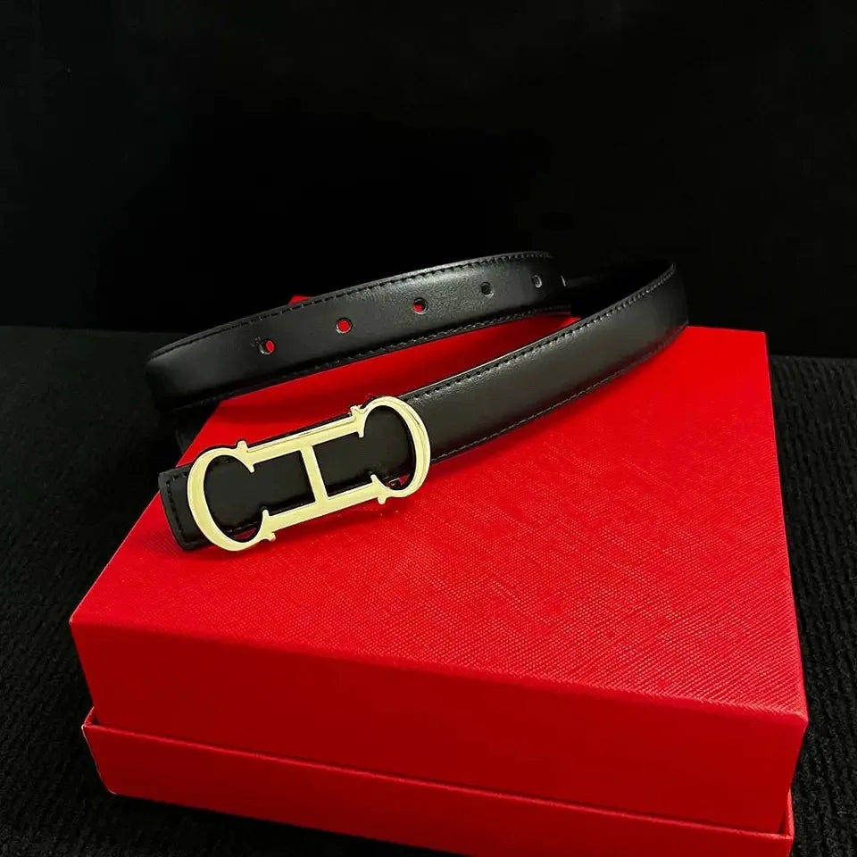 New Designed 25mm Women's Belt with Elegant Gold Letter buckle,Suitable for Daily Multifunctional Jeans Decoration Fashion belt