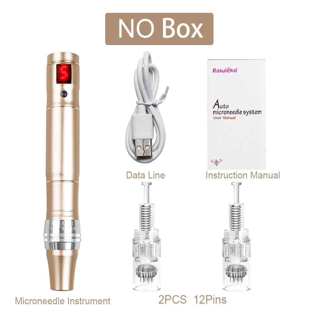 Multi-function Microneedling Derma Pen Wireless Electric Skin Care Beauty Tools Kit Cartridges Needles Nano Micro Needle Device